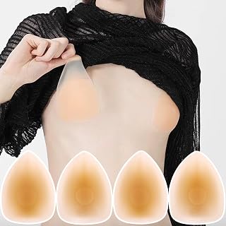 1 Pair Invisible Silicone Breast Petals Triangle Shape Self Adhesive Non-Slip Breast Pad Reusable Push Up Nipple Cover Breathable Lift & Shape Universal 8.5x10.5cm