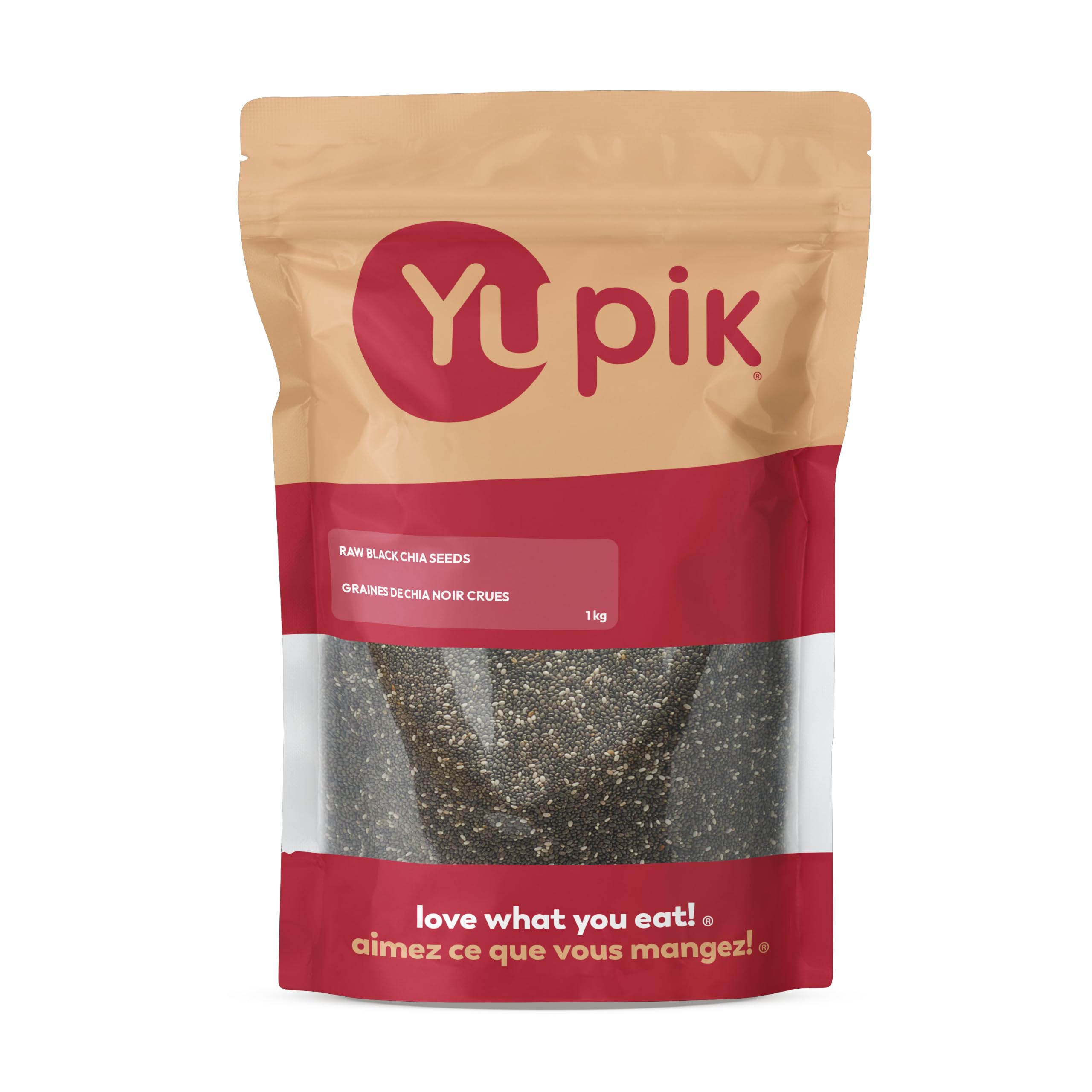 Yupik Raw Black Chia Seeds, 1 kg Resealable Pouch | Non-GMO, Vegan | Gluten Free