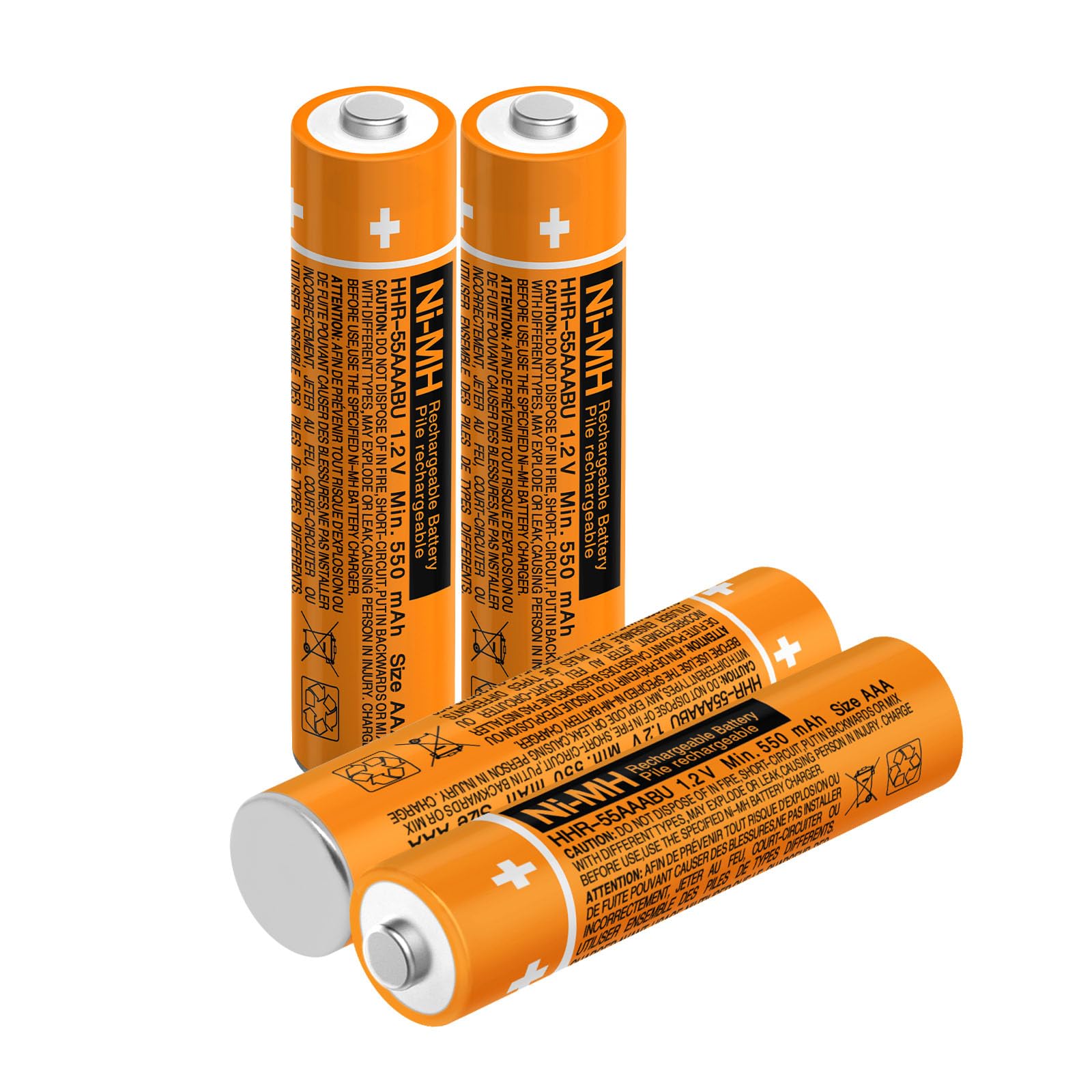 4pcs HHR-55AAABU AAA 1.2v Battery for Panasonic Cordless Wireless Phone Telephon
