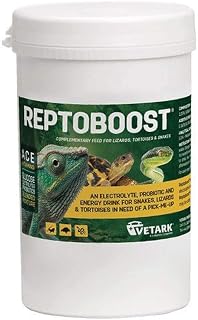 Vetark Reptoboost Power, Electrolyte & Probiotic boost for reptiles & tortoise, Supports recovery following hibernation, Easy to give, 100g powder