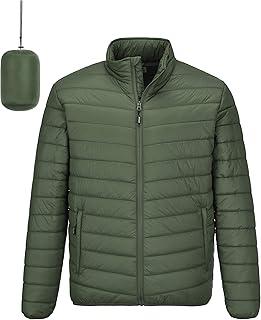 Outdoor Ventures Men's Packable Puffer Jacket Lightweight Winter Puffy Coat