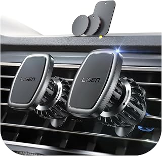 LISEN Magnetic Phone Holder for Cars Air Vent Mobile Phone Holder Magnetic | Car Phone Holder [Ultra Magnet], Magnet Phone Mount [Metal Hook] Compatible iPhone 17 Pro Max 16 15 14 13, Galaxy S25