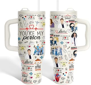 34HD White Nurse Tumbler 40oz with Handle and Straw, Gift for Best Friends
