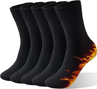 VoJoPi 5 Pairs Thermal Mens Socks Warm Wool Winter Thick Crew Socks for Men