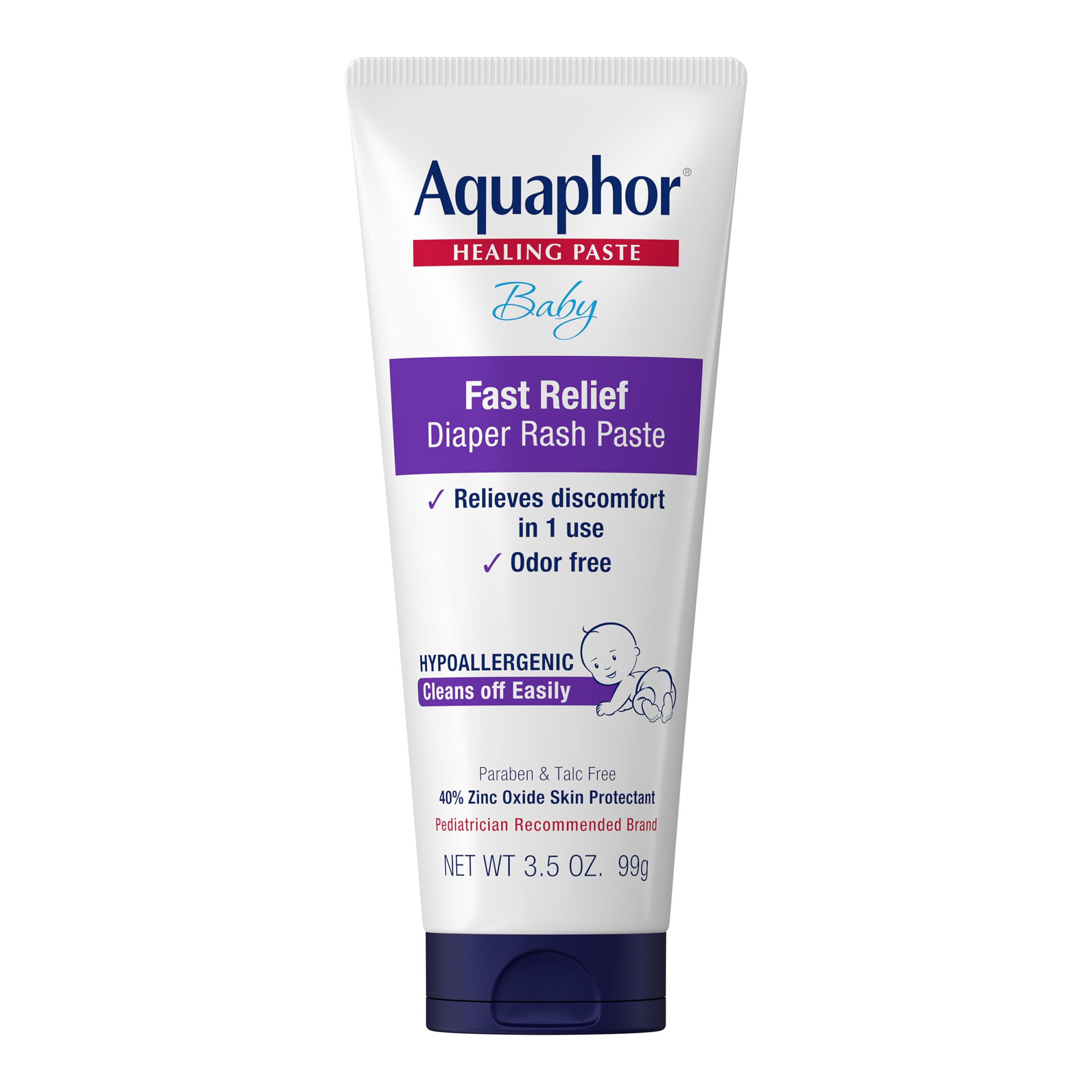 Aquaphor Baby Diaper Rash Paste with Zinc Oxide, 3.5 OZ | Zinc Oxide Baby Diaper