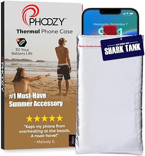 PHOOZY Apollo Thermal Phone Case | Insulated Phone Pouch Extends Battery Life 3X | Heat Resistant Drop Protection | Military Grade Water Resistant | Large | Silver