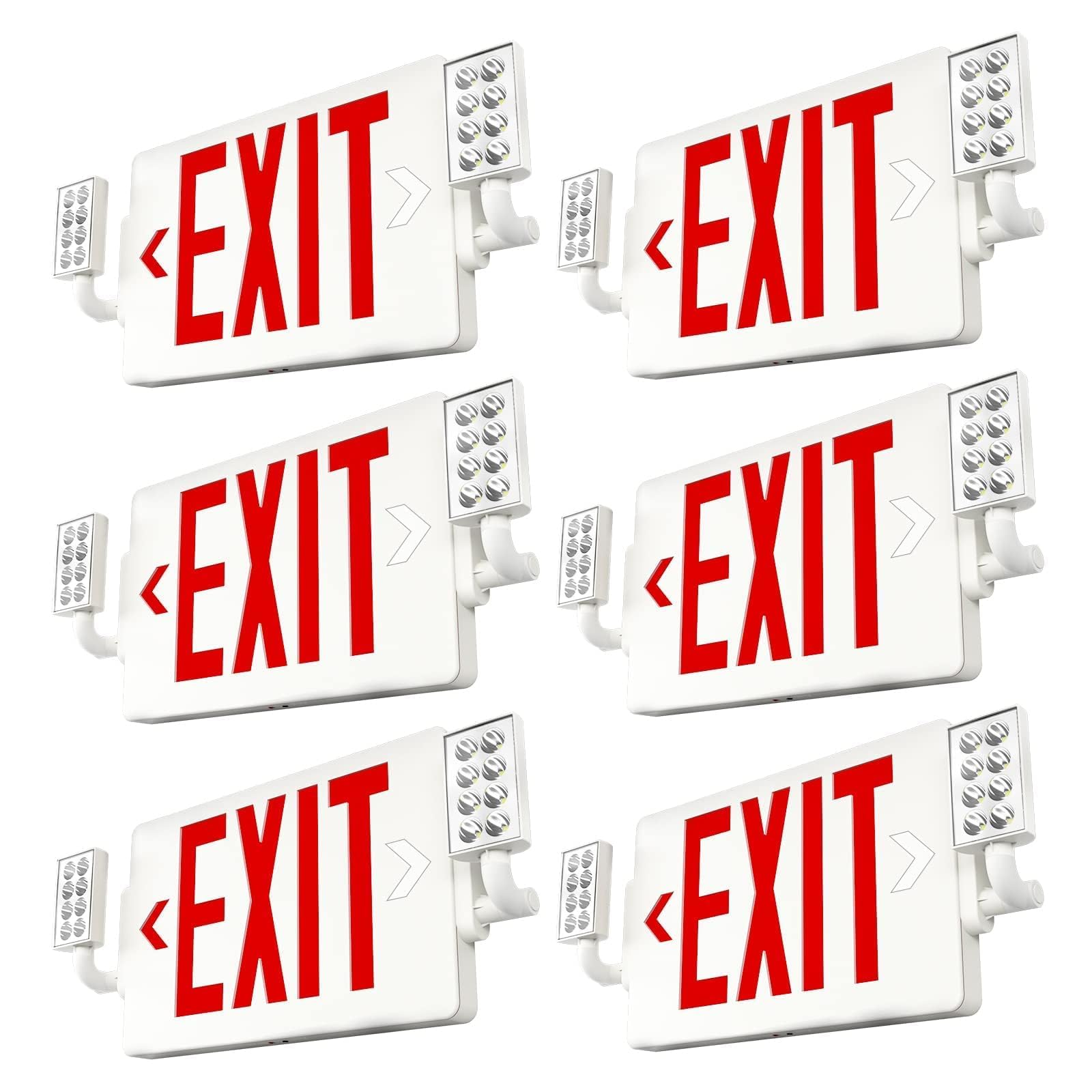 Freelicht 6 Pack Commercial Double-Sided Exit Sign with Adjustable Heads | UL924