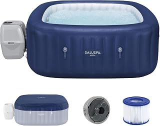 Bestway SaluSpa Hawaii Energy-Efficient 4-6 Person Inflatable Hot Tub | Smart AirJet Portable Outdoor Spa with Built-in Insulation, Freeze Shield Technology, 140 Bubble Jets, 71" x 28"