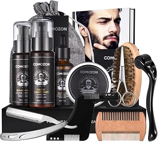 13 in 1 Beard Grooming Kit for Men, Men Gifts with Beard Roller, Shaper