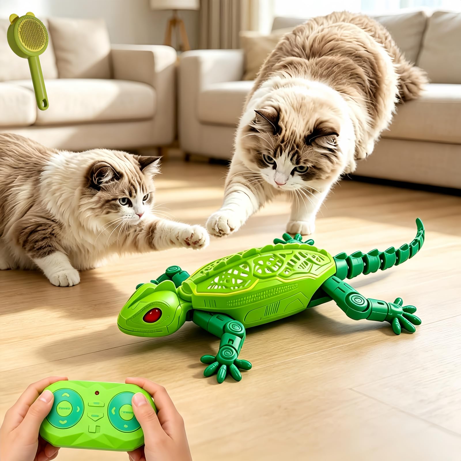Remote Control Lizard Cat Toy,Remote Control Rechargeable Wall Climbing Gecko To