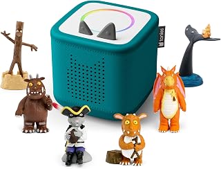 Toniebox 2 Audio Player Julia Donaldson Bundle for Kids 3+ with Stick Man, Snail and Whale, Smartest Giant in Town, Gruffalo, Zog, Highway Rat, and Gruffalo’s Child - Tropical Teal
