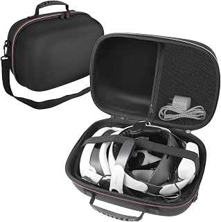 ARVOK Carry Case for Meta Quest 3S/3/2/Oculus Quest 3/2/Pro/Pico 4, Case for Kiwi Design/BOBOVR Battery Head Strap and Other Accessories, EVA Hard Shell VR Headset Protective Bag for Travel Storage