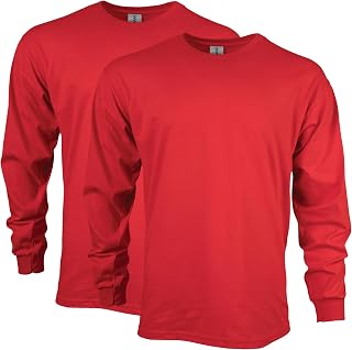 Gildan Men's Ultra Cotton Adult Long Sleeve T-Shirt, 2-Pack