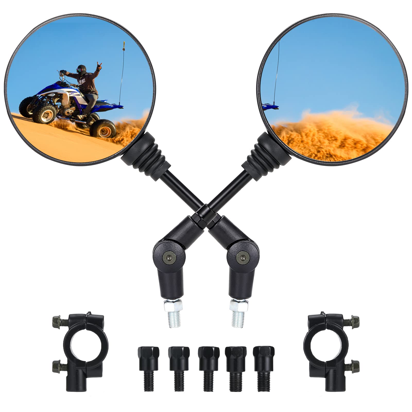 OFIG Motorcycle Mirrors with 7/8" Handlebar Mount, ATV Mirrors Compatible with A