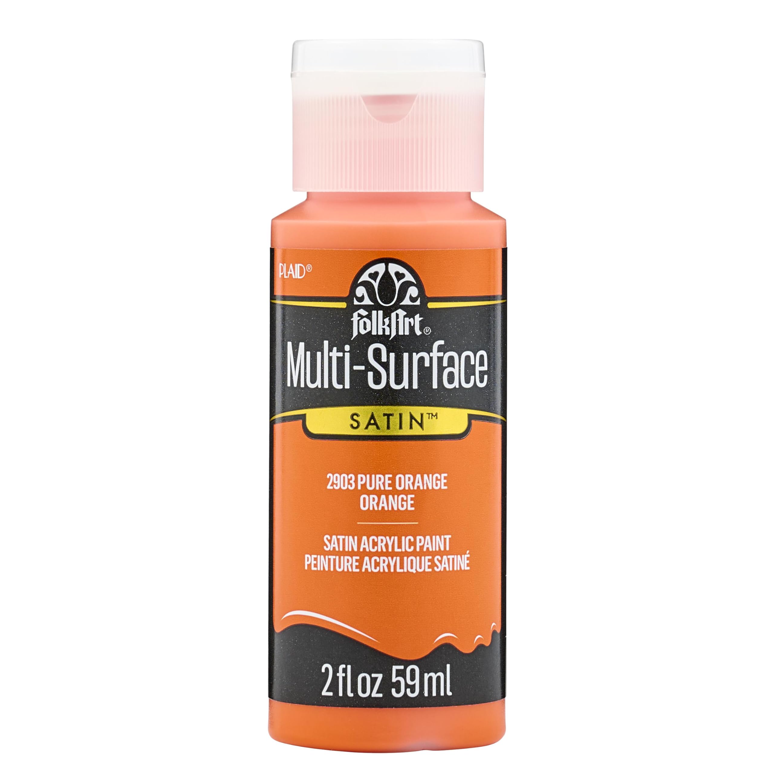 FolkArt Multi-Surface Paint in Assorted Colors (2 oz), 2903, Pure Orange
