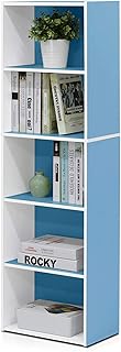 Furinno 11055 Bookcases, Wood, White/Light Blue, One Size, Dense, One Size
