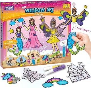 Imagimake Window Art - Princess, DIY Mess-Free Craft Kit for Kids Ages 5+