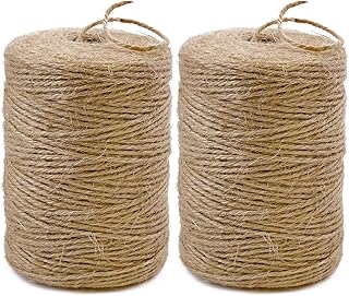 PerkDecor 2Pack 2mm Natural Jute Twine String 1600 Feet Long Twine String for Crafting Gardening Gift Wrapping Macrame DIY Home Decor (Brown-800Feet/Roll)