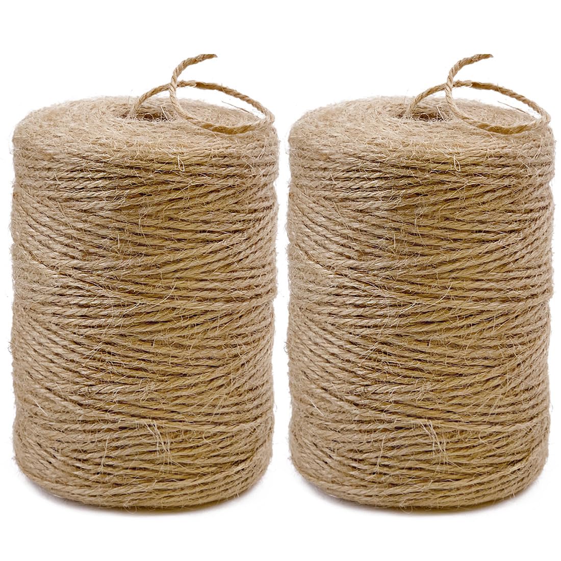 PerkDecor 2Pack 2mm Natural Jute Twine String 1600 Feet Long Twine String for Cr