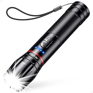 Blukar LED Torch Rechargeable, 2000L Super Bright Flashlight with 2 Colors | Warm & Cool White Dual Temperature, 10 Modes, Zoomable, Long Lasting,Waterproof Mini Torch for Power Cut,Emergency,Camping