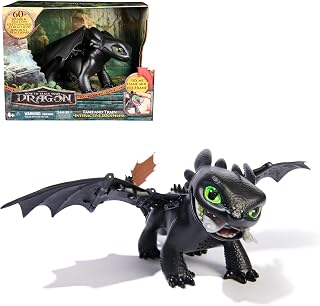 DreamWorks How to Train Your Dragon, Interaktive Drachenfigur Ohnezahn mit Licht- und Soundeffekten und Trainings- und Spielfunktionen, Spielzeug für Kinder ab 4 Jahren