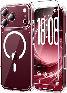 TAURI Magnetic Case for iPhone 18 Pro, Transparent | Screen Protector Included, Compatible with MagSafe, Full Camera Protection, Slim Shock and Drop Proof