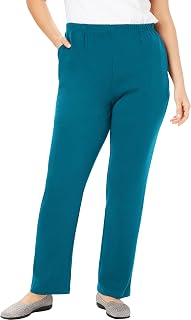 Woman Within 7-Day Straight-Leg Elastic-Waist Stretchy Knit Pant