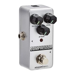 Amazon Basics Compressor Guitar Pedal, Fully Analog Circuit with True Bypass, Silver