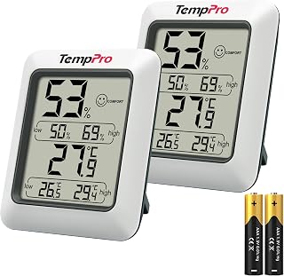 TempPro TP50 Digital Indoor Thermometer Hygrometer, 2 Pieces