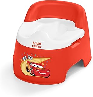 Bright Starts Disney and Pixar Cars Full Comfort Potty Training Toilet, Easy Clean Removable Bowl, Splash Guard, High Back for Comfort & Stability, Toddlers up to 50 lbs