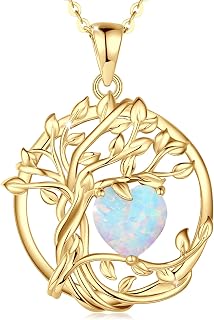 FANCIME Tree of life Birthstone necklace Sterling Silver Jewelry for Women