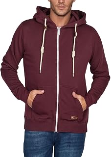 Riverso RIVThilo Men's Hooded Jacket Sweatshirt Hoodie Zip Basic Plain Cotton Grey Brown Green Red Blue Black S M L XL 2XL 3XL 4XL 5XL