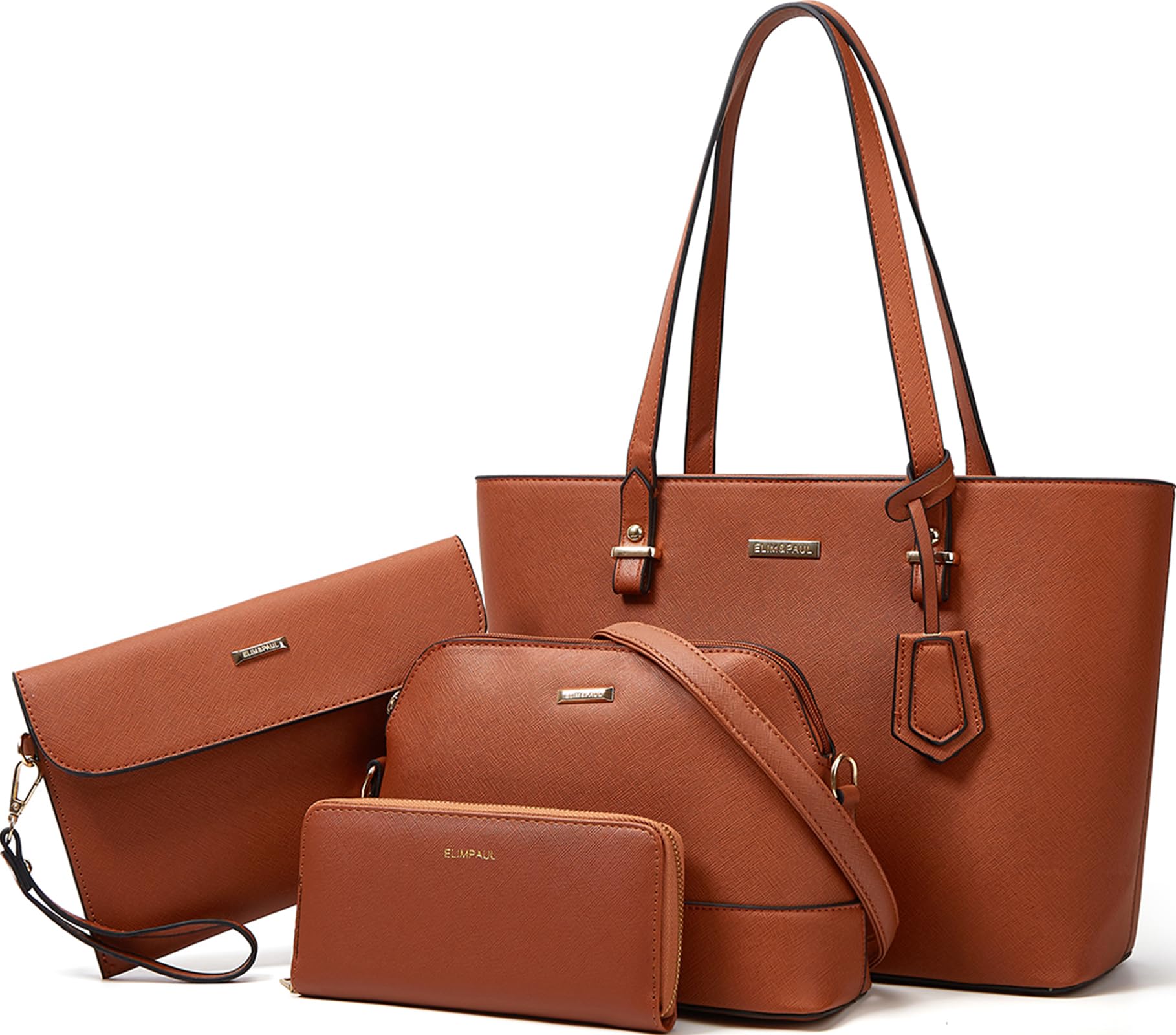 Set of 4 Women Fashion PU Leather Handbags Shoulder Bag Top Handle