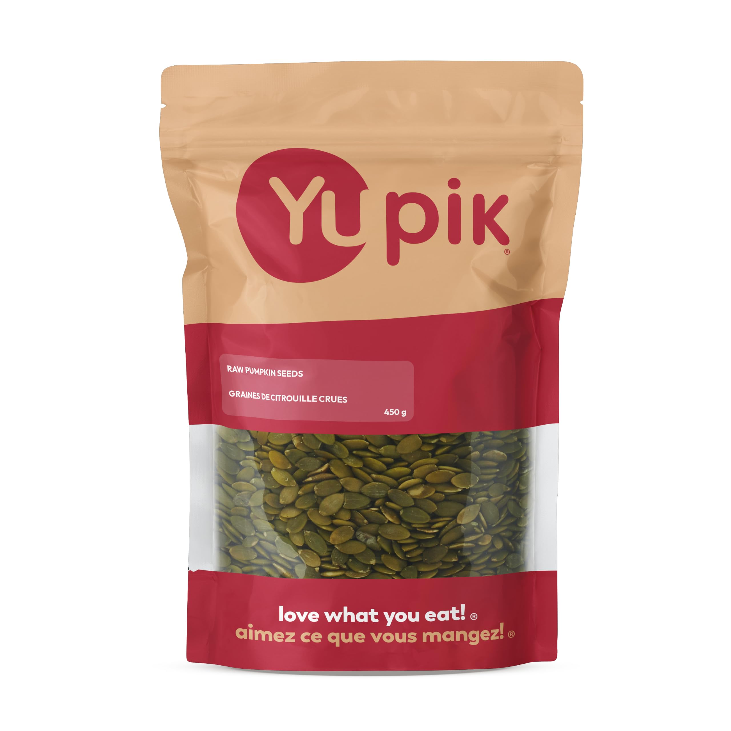 Yupik Raw Pumpkin Seeds, No Shell, 450 g, GMO-Free, Gluten-Free, Kosher, Shelled
