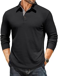 COOFANDY Polo Hombre Manga Larga Casual Ligero