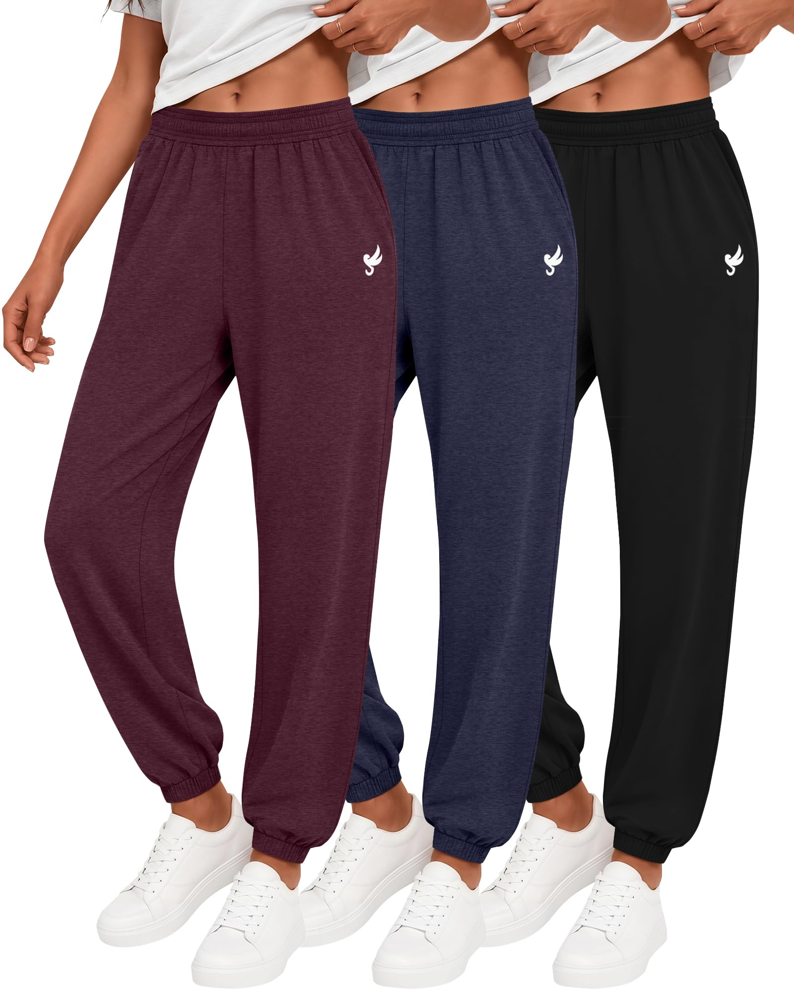 Ficerd 3 Pack Women's Wide Fit Jogger