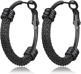 PROSTEEL 14K Gold PLated Hoop Earrings for Women Stainless Steel