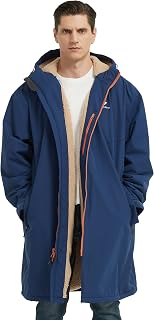 NORDIC OUTLAND Winter Coat Waterproof Sherpa Lined Hooded Robe Windproof 4 Pockets