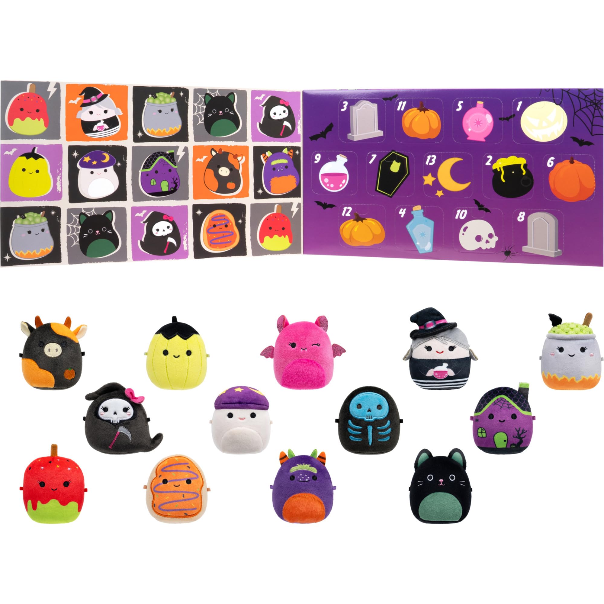 Squishmallows Original Micromallows Halloween Countdown Calendar 13-Pack Plush