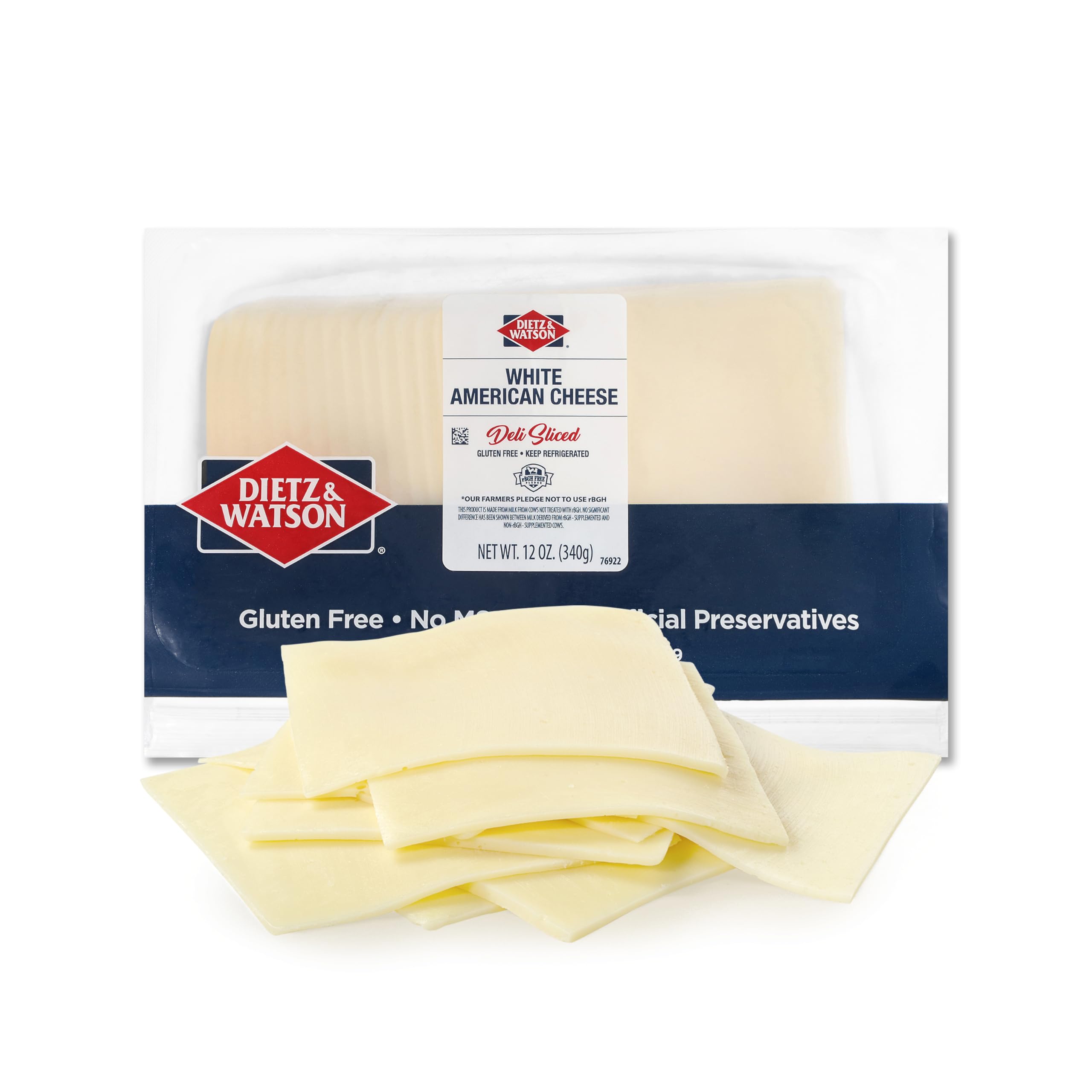 Dietz & Watson Deli-Sliced White American Cheese, 12 oz