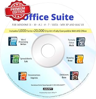 DVD for Office Suite 2026 Premium Compatible With Word Processor, Spreadsheet, Presentation, Accounting Compatible with Windows 11 10 8 7 PC Mac One Time Purchase Lifetime License