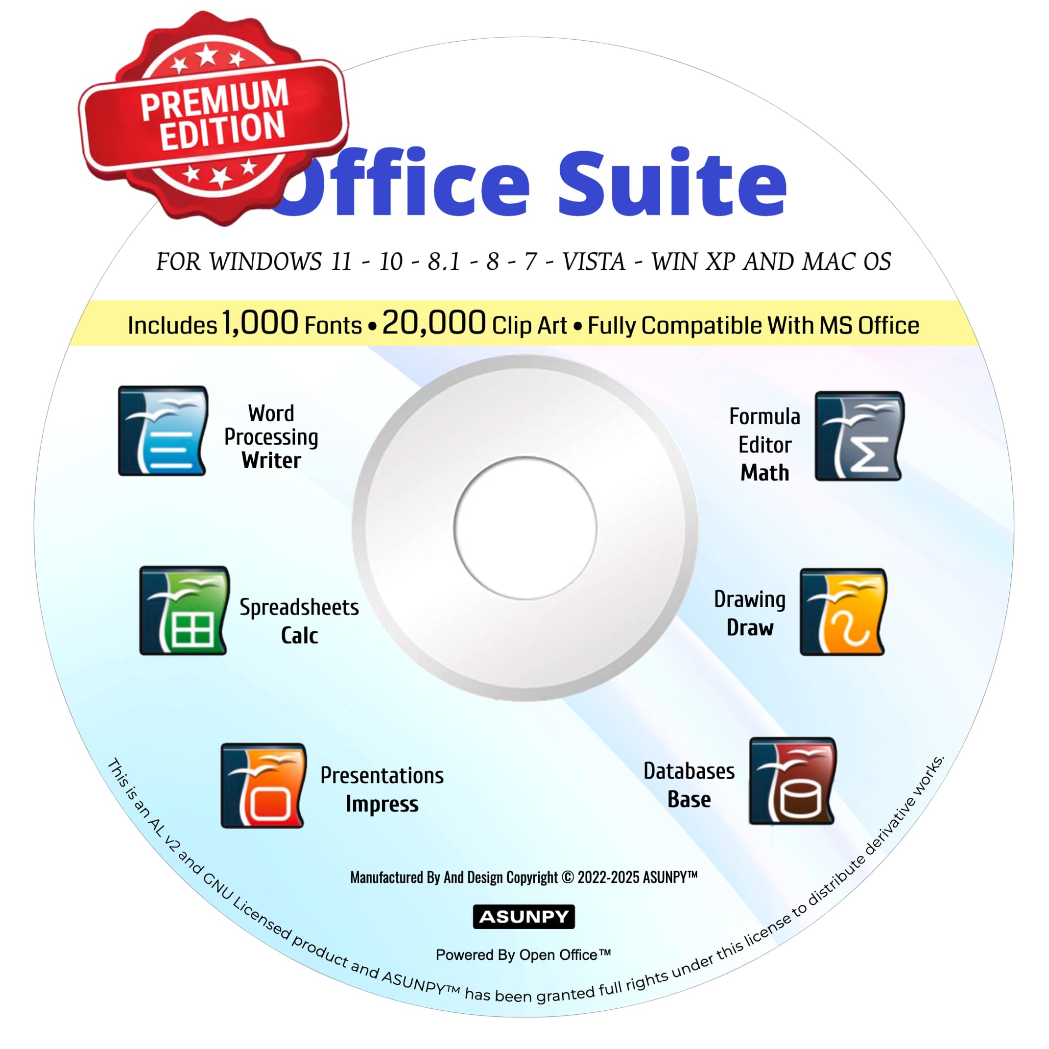 DVD for Office Suite 2026 Premium Compatible With Word Processor, Spreadsheet, P