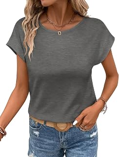 Bliwov Womens T Shirts Cap Sleeve Tops Crew Neck Casual Basic Summer Tees