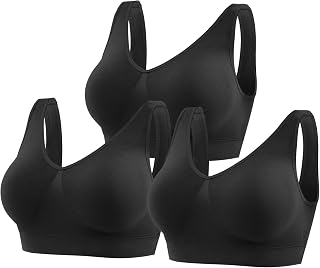YUTYTH Women's Seamless Sports Bra Non-Wired Crop Top Bra Removable Pads