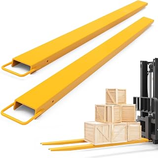 YINTATECH Forklift Extensions 92 Inch Pallet Fork Extensions 4.5 Inch Width | Heavy Duty Steel Fork Extensions for Forklifts Fits for 4" Wide Fork, 1 Pair Forklift Extensions for Forklift, Yellow