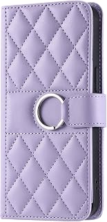 UnivoColors Galaxy S21 5G (SCG09/SC-51B) Quilted Leather Style Folio Case with Ring High Quality PU Elegant Cute Strap Magnetic Closure Full LCD Protection Excellent Card Storage Capacity Stand