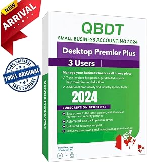 Quick - Books Desktop Premier Plus 2024 | 3 Users | CANADA Version | NO DVD | LIFETIME License | Amazon Message Delivery(Within 2hrs) | Only PC, Not for Mac