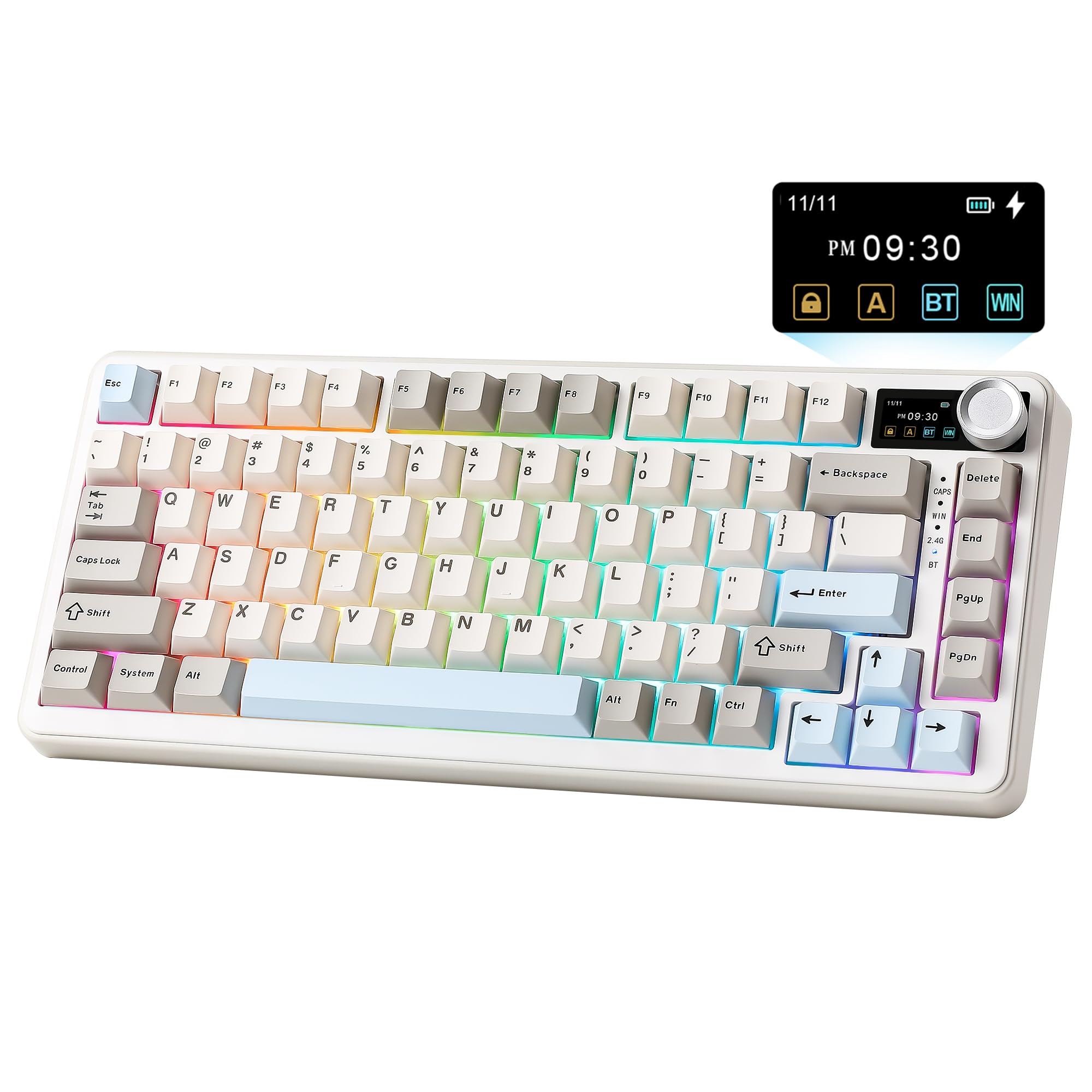 YUNZII B75 PRO MAX 75% Mechanical Keyboard (Beige, Candy Linear Switch)