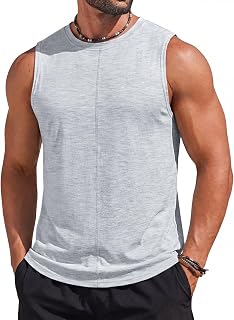 Runcati Men's Workout Tank Tops Sleeveless Athletic Gym Muscle Shirt Casual Basic Summer Fitness Tees