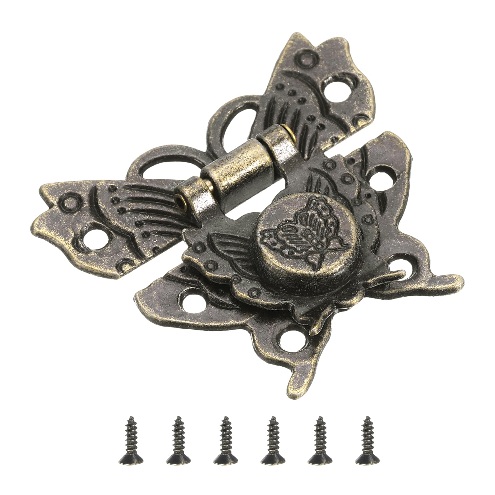 Latch Latch, 43 x 51mm Butterfly Decorative Retro Box Toggle Latch Hidden Button